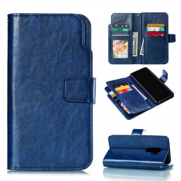 Samsung Galaxy S9 Plus Wallet Stand Leather Case Blue