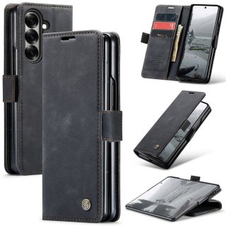 CaseMe Samsung Galaxy Z Fold7 Wallet Magnetic Suede Leather Case Black