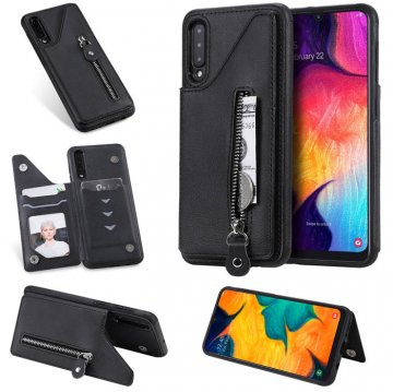 Samsung Galaxy A50 Wallet Magnetic Shockproof Cover Black