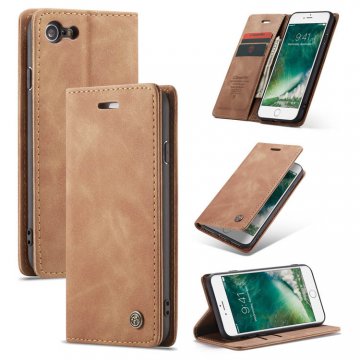 CaseMe iPhone SE 2020 Wallet Kickstand Magnetic Case Brown