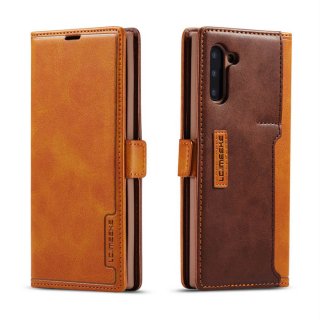 LC.IMEEKE Samsung Galaxy Note 10 Wallet Magnetic Stand Case with Card Slots Brown