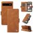 YIKATU Google Pixel 6A Skin-touch Wallet Kickstand Case Brown