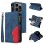 iPhone 12/12 Pro Zipper Wallet Magnetic Stand Case Blue
