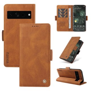 YIKATU Google Pixel 7 Pro Skin-touch Wallet Kickstand Case Brown