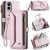 CaseMe Samsung Galaxy S25 Edge Wallet RFID Blocking Crossbody Phone Case Pink
