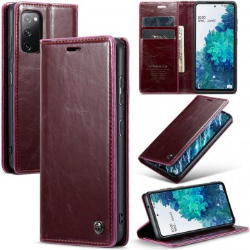 CaseMe Samsung Galaxy S20 FE Wallet Kickstand Magnetic Case Red