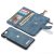 CaseMe iPhone 7 Plus Zipper Wallet Metal Buckle Detachable Folio Case Blue