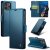 CaseMe Xiaomi Redmi Note 14 4G Wallet RFID Blocking Magnetic Buckle Case Blue
