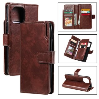 Xiaomi Mi 11 Wallet 9 Card Slots Magnetic Case Brown