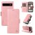 YIKATU Google Pixel 6A Skin-touch Wallet Kickstand Case Pink