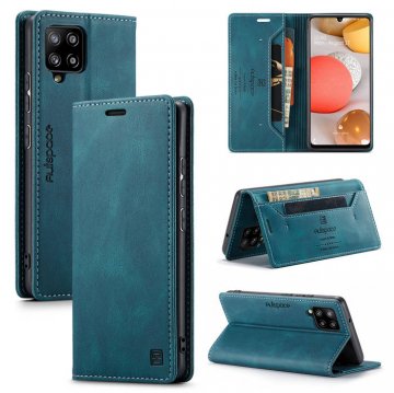 Autspace Samsung Galaxy A42 5G Wallet Kickstand Magnetic Case Blue