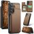 CaseMe Samsung Galaxy S26 RFID Blocking Card Holder Case with Kickstand Brown