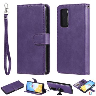 Huawei P40 Wallet Detachable 2 in 1 Stand Case Purple