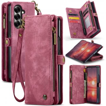 CaseMe Samsung Galaxy Z Fold7 Wallet Case with Wrist Strap Red