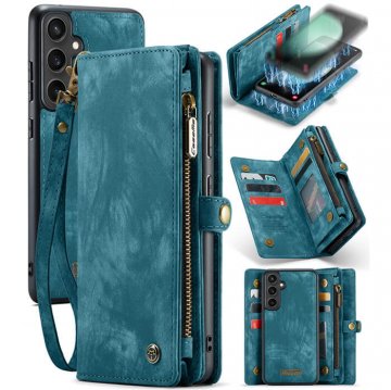 CaseMe Samsung Galaxy S23 FE Wallet Case with Wrist Strap Blue