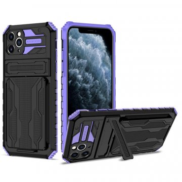 iPhone 11 Pro Max Card Slot Kickstand Shockproof Case Purple