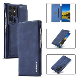 LC.IMEEKE Samsung Galaxy S22 Ultra Card Slot Magnetic Case Blue