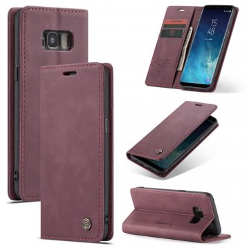 CaseMe Samsung Galaxy S8 Wallet Kickstand Magnetic Case Red