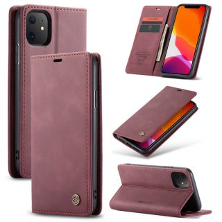 CaseMe iPhone 11 Wallet Kickstand Magnetic Flip Case Red