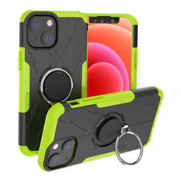 iPhone 13 Mini Hybrid Rugged Ring Kickstand Case Green