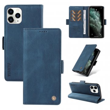 YIKATU iPhone 11 Pro Max Skin-touch Wallet Kickstand Case Blue