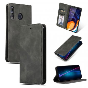 Samsung Galaxy A60 Wallet Stand Magnetic Shockproof Case Gray