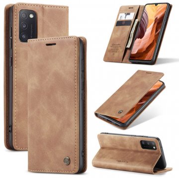 CaseMe Samsung Galaxy A41 Wallet Kickstand Flip Case Brown