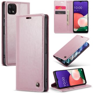 CaseMe Samsung Galaxy A22 5G Wallet Kickstand Magnetic Case Pink