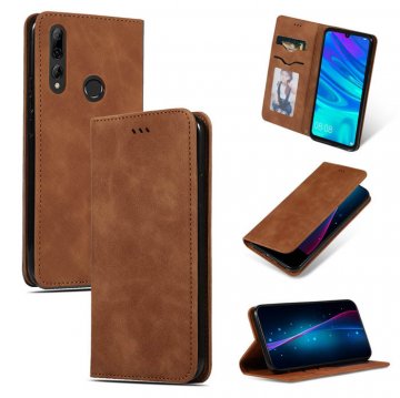 Huawei P Smart 2019 Magnetic Flip Wallet Stand Case Brown