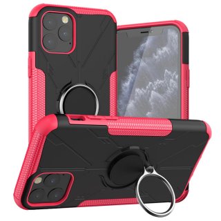 iPhone 11 Pro Hybrid Rugged PC + TPU Ring Kickstand Case Rose