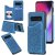 Samsung Galaxy S10 5G Embossed Wallet Magnetic Stand Case Blue