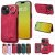 For iPhone 15 Plus Card Holder Ring Kickstand PU Leather Case Red