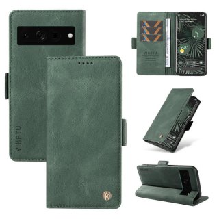 YIKATU Google Pixel 7 Pro Skin-touch Wallet Kickstand Case Green