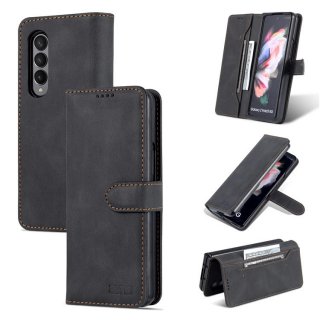 AZNS Samsung Galaxy Z Fold3 5G Wallet Magnetic Kickstand Case Black