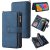 Samsung Galaxy M33 Wallet 15 Card Slots Case with Wrist Strap Blue