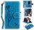 Samsung Galaxy Note 20 Ultra Embossed Girl Cat 9 Card Slots Wallet Stand Case Blue