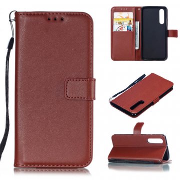 Huawei P30 Wallet Kickstand Magnetic PU Leather Case Brown