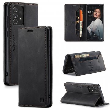 Autspace Samsung Galaxy A72 Wallet Magnetic Case Black
