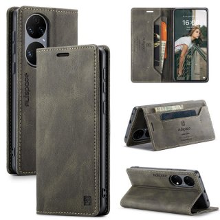 Autspace Huawei P50 Wallet Kickstand Case Coffee