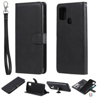 Samsung Galaxy A21S Wallet Detachable 2 in 1 Stand Case Black