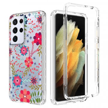 Samsung Galaxy S21 Ultra Clear Bumper TPU Floral Prints Case