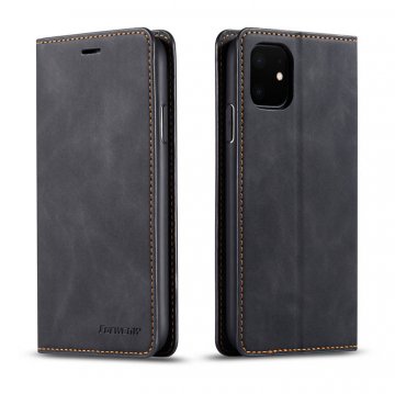 Forwenw iPhone 11 Wallet Kickstand Magnetic Shockproof Case Black