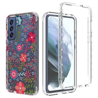 Samsung Galaxy S21 FE Clear Bumper TPU Floral Prints Case