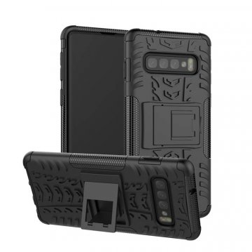 Samsung Galaxy S10 Hybrid Rugged PC + TPU Kickstand Case Black