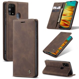 CaseMe Samsung Galaxy M31 Wallet Kickstand Flip Case Coffee