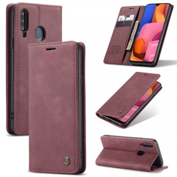 CaseMe Samsung Galaxy A20S Wallet Kickstand Magnetic Case Red
