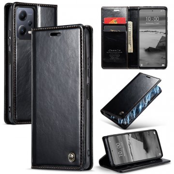 CaseMe Xiaomi POCO X5 5G Wallet Luxury Leather Case Black