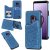 Samsung Galaxy S9 Embossed Wallet Magnetic Stand Case Blue