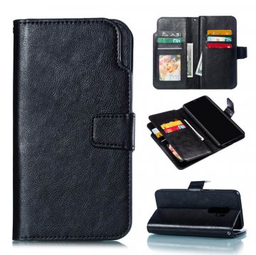 Samsung Galaxy S9 Plus Wallet Stand Leather Case Black