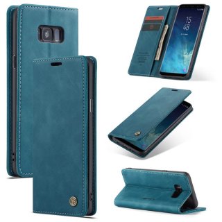 CaseMe Samsung Galaxy S8 Plus Wallet Kickstand Flip Case Blue